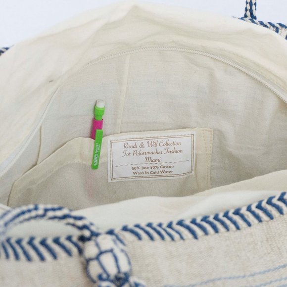 Tote bag xl with zipper jute cotton handmade - Picture 4 of 6